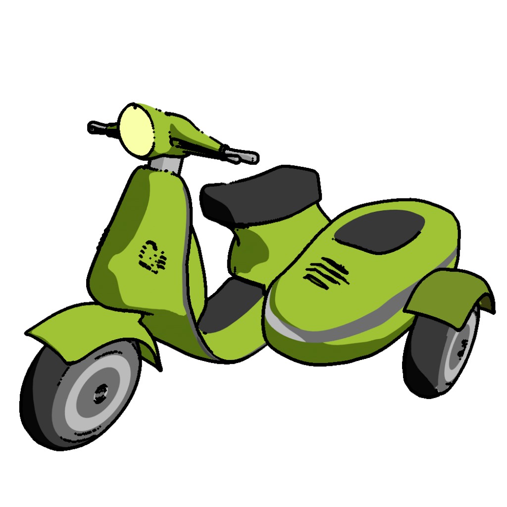 Rigged Cartoon Moped - NPR preview image 1